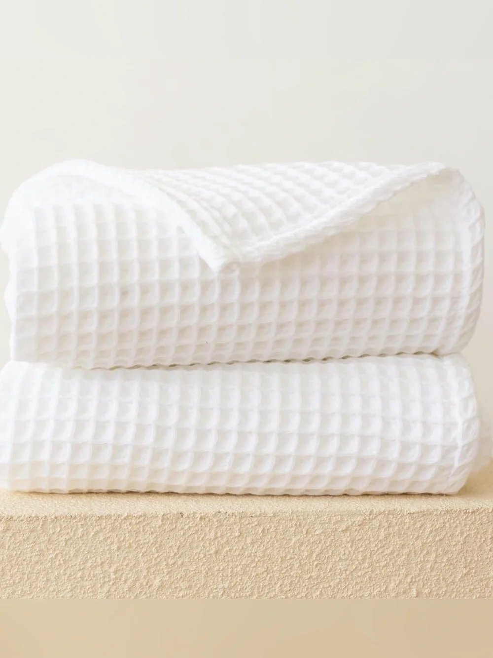 Waffle Bath Towel Set of 2 Bath Sheet Towel 35x71 White